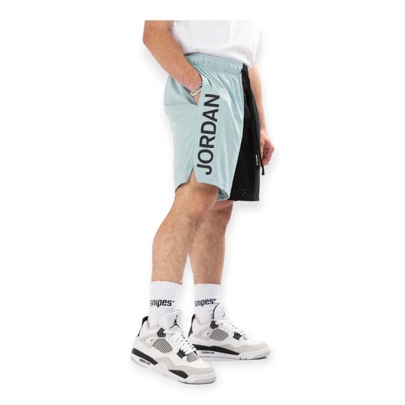 Jordan Sport Nike Dri FIT Mesh Jumpman Gym Shorts Ocean Blue Black Cube Mens L - Picture 2 of 3
